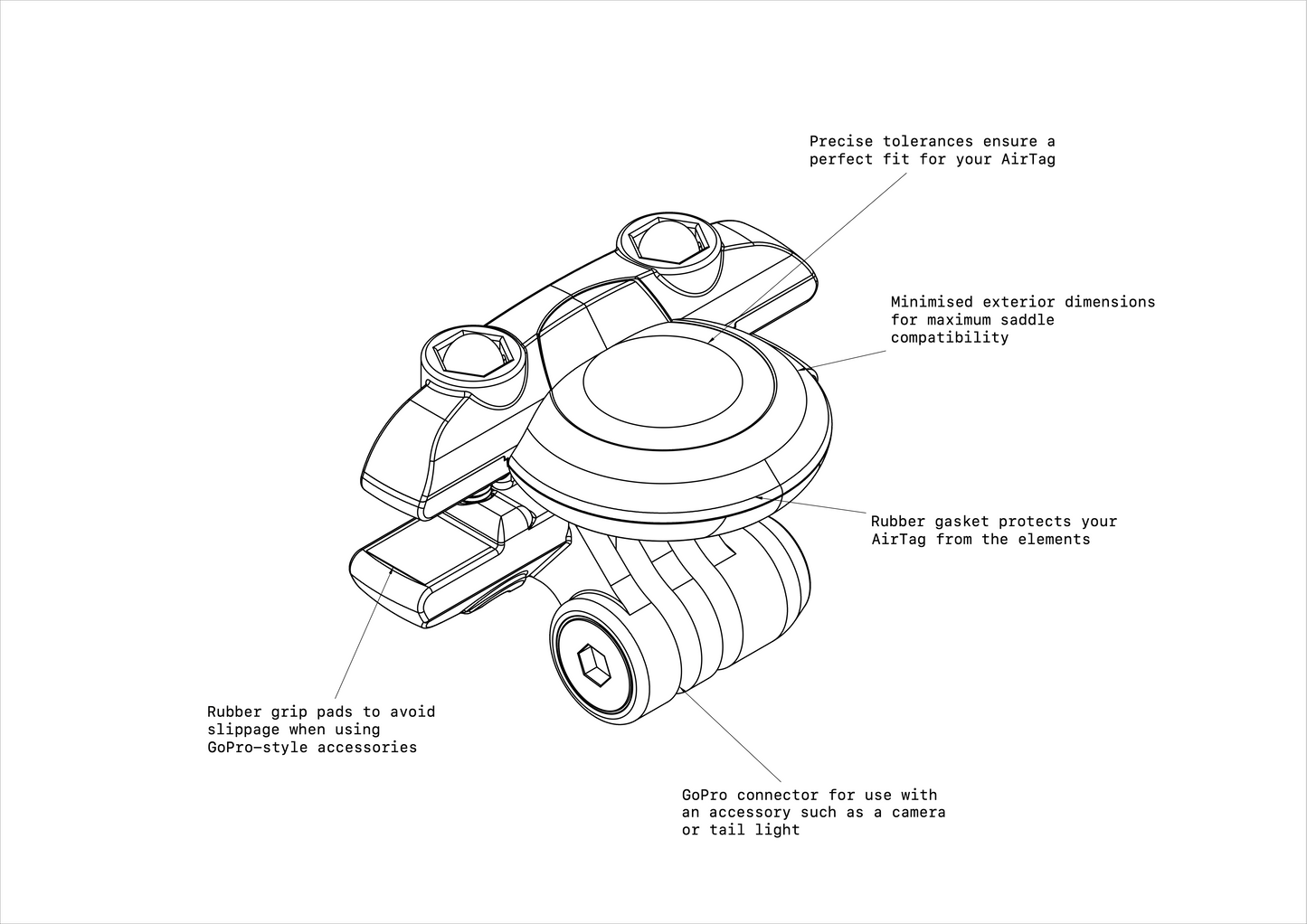 Bicycle AirTag Mount Combo