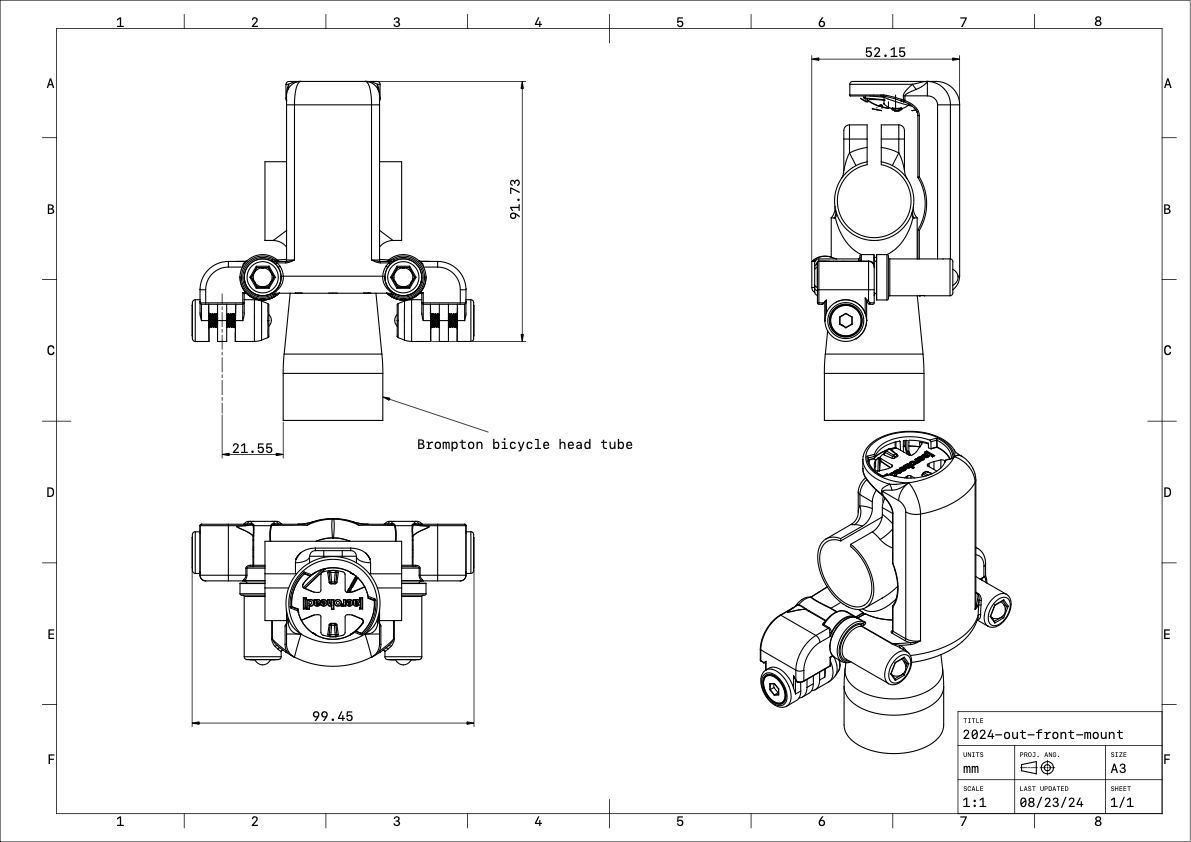 Brompton Computer Mount Combo (for Wahoo ELEMNT BOLT V1 & V2)