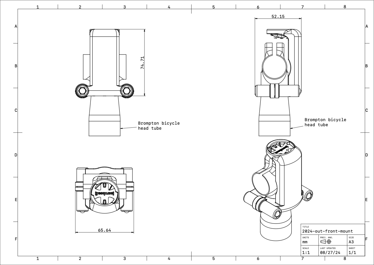 Brompton Computer Mount (for Wahoo ELEMNT BOLT V1 & V2)